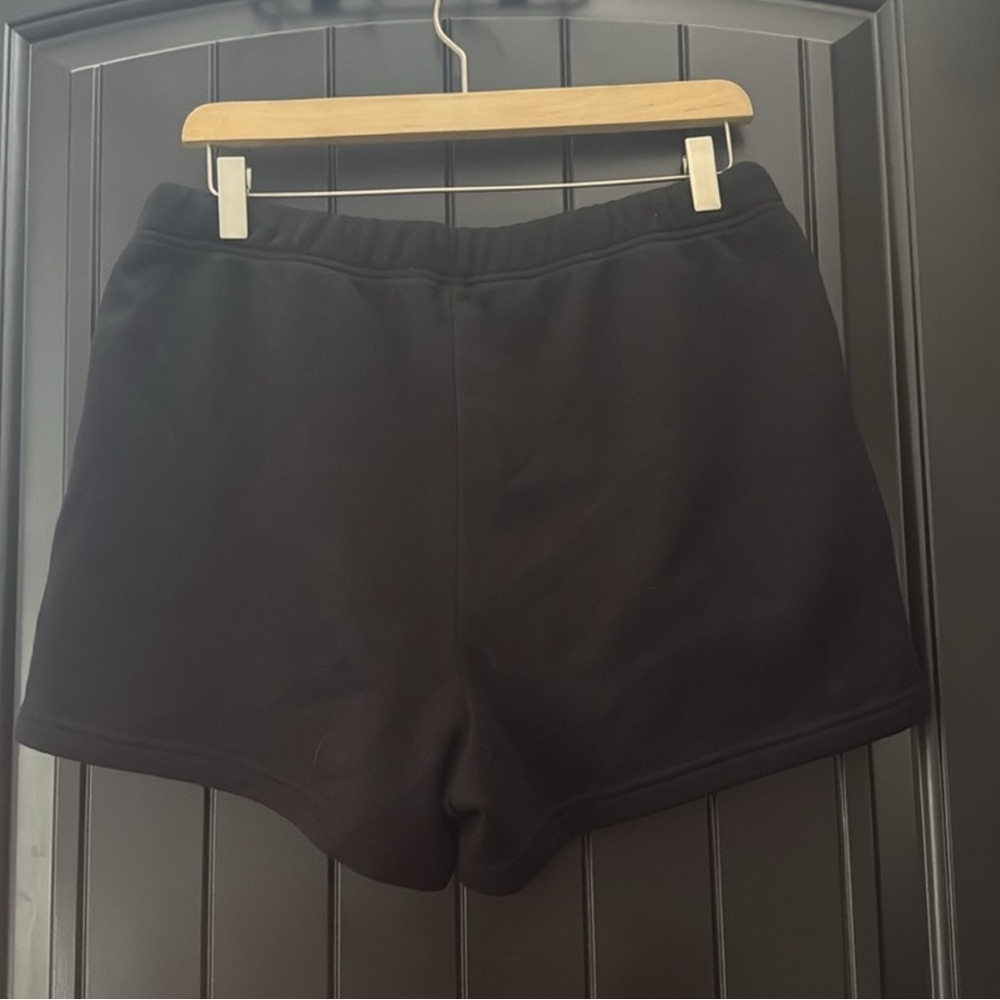 SKIMS Black Athletic Shorts with High-Waisted Design